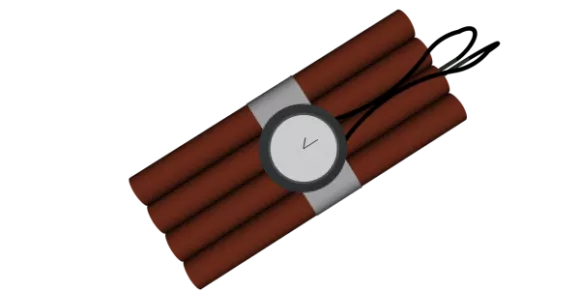 Square Clock With Big Number Style 3d model