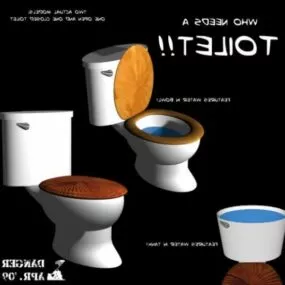 Toilet Wooden Seat 3d model
