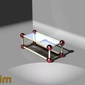Glass Top Table Node Frame 3d model