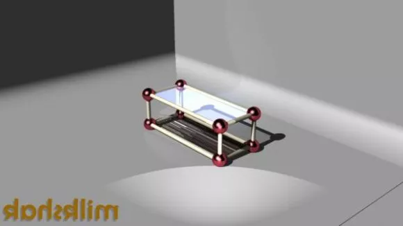 Modern Round Glass Table And Chair 3d model