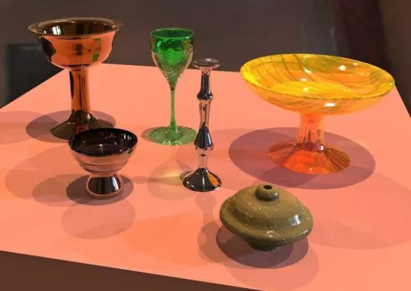 Tableware Wine Bottle And Cups 3d model