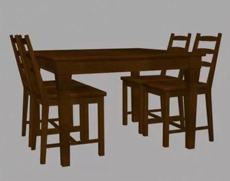 Classroom Chair With Table 3d model