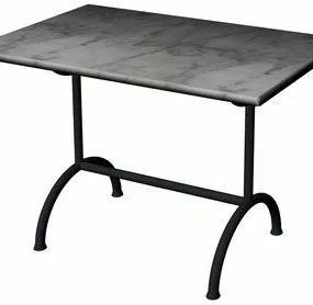 Vintage Table Iron Frame Furniture 3d model