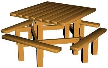 Coffee Table With Table Lamp And Horn Decoration 3d model