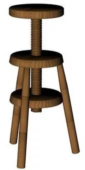 High Back Tufted Chair 3d model