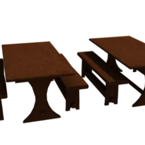 Tavern Table Bench Furniture 3d model