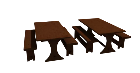 European Dining Table Set 3d model