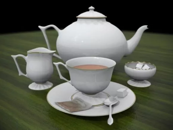 Tea Set With Teapot Cup 3d model Tea Set With Teapot Cup 3d model
