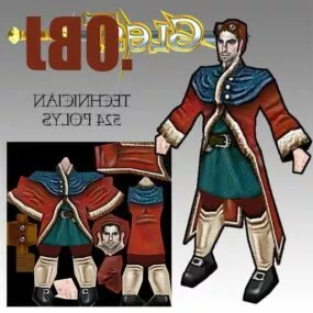 Technician Man Mediaeval Game Character 3d model
