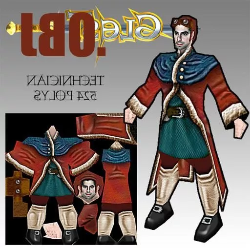 Technician Man Mediaeval Game Character 3d model Technician Man Mediaeval Game Character 3d model