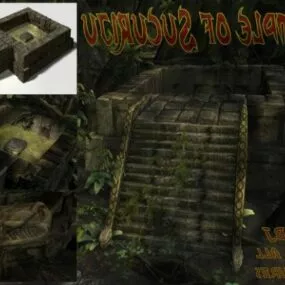 Old Rock Temple Pyramid Ancient Building 3d model