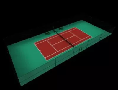 Green Table Tennis With Mesh 3d model