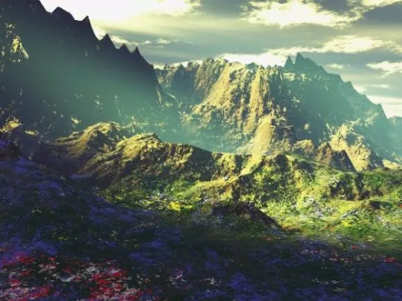 Afternoon Mountain Landscape With Sunny 3d model Afternoon Mountain Landscape With Sunny 3d model