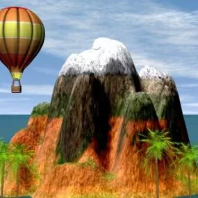 Gaming Snow Mountain Terrain 3d model