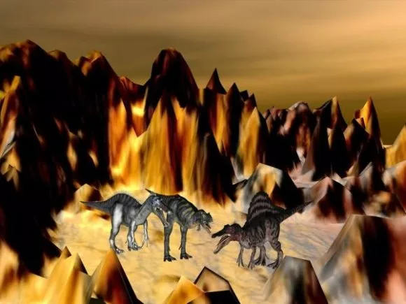 Prehistoric Terrain With Dinosaur 3d model Prehistoric Terrain With Dinosaur 3d model