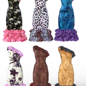 Fashion Colorful Dress For Party 3d model