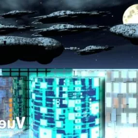 Alien Spaceship Invasion 3d model