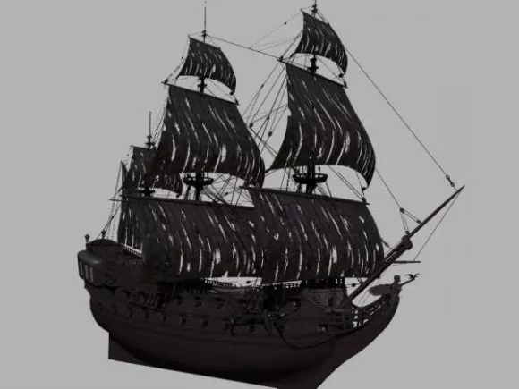 Black Jack Sailing Boat 3d model
