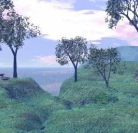 Fog Forest Landscape 3d model