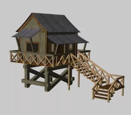 Small House Lowpoly Building 3d model