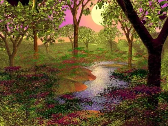 Fog Forest Landscape 3d model