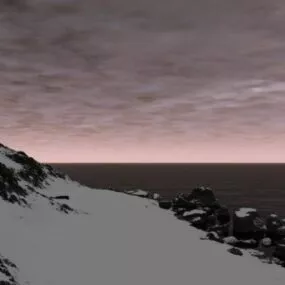 Night At Island Landscape 3d model