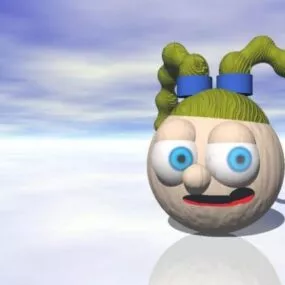 Cartoon Stuffed Toy Girl Character 3d model