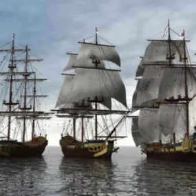 Grand Turk Sailing Warship 3d model
