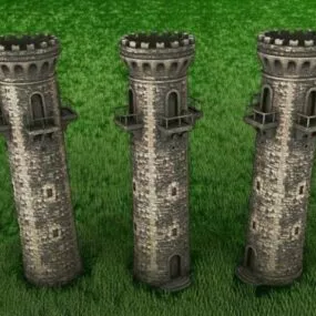 Ancient Stone Watch Tower 3d model