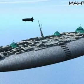 Futuristic Big Spacecraft Station 3d model
