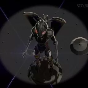Wing Behind Alien Character 3d model