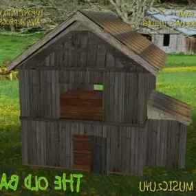 Old Barn Wooden House 3d model