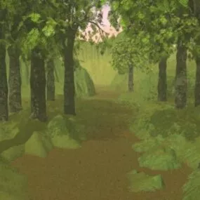 The Path In Forest Landscape 3d model