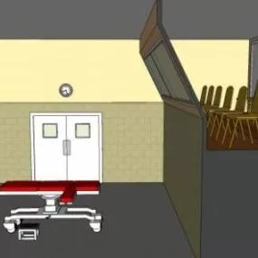 Theatre Building Interior With Furniture 3d model