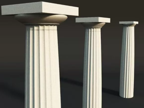 European Base Column Component 3d model