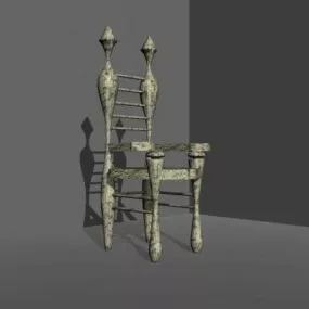 Throne Chair Carved Style 3d model
