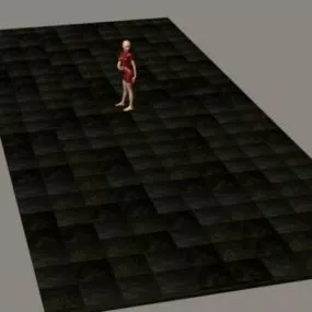 Tiled Stone Floor With Character 3d model