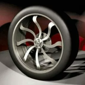 Tire And Chrome Car Rim 3d model