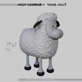 Sheep Cartoon Animal Character 3d model