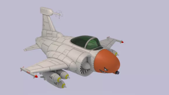 Aircraft Fighter Plane Propeller Style 3d model