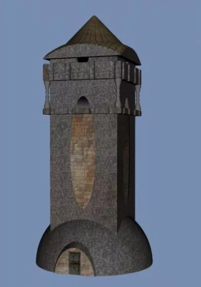 Rock Building Inside Space 3d model