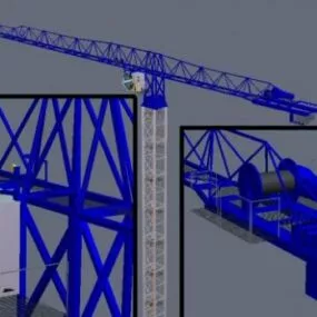Tower Construction Crane 3d model