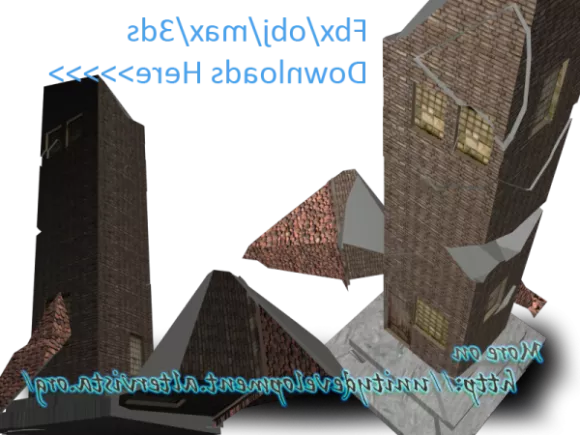 Tower Building Destroyed 3d model Tower Building Destroyed 3d model