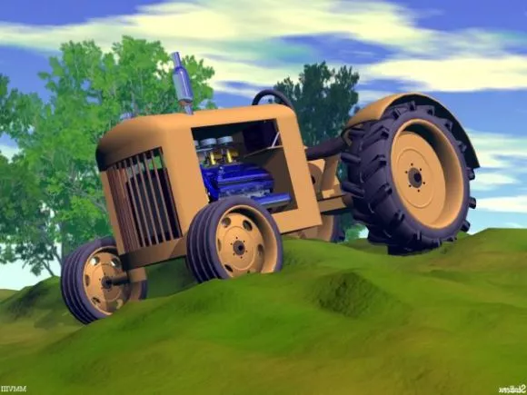 Steam Tractor 3d model