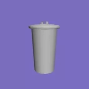 Trash Can Plastic Material 3d model