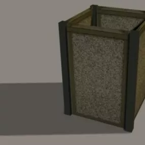 Trash Can Wooden Frame 3d model