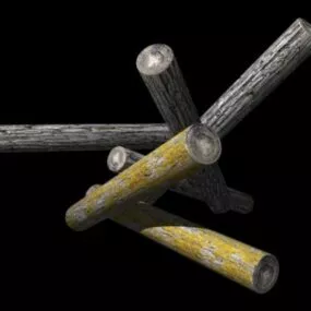 Tree Logs Stack 3d model