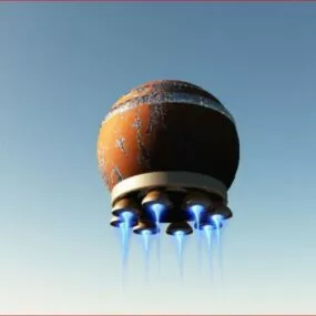 Sphere Rocket Spaceship 3d model