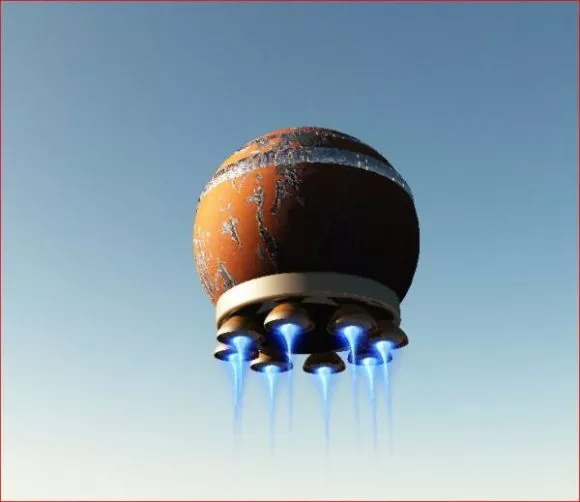 Cartoon Rocket Explorer Spaceship 3d model