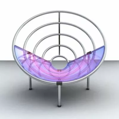Simple Chair With Thin Leather On Seat And Back 3d model